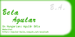 bela agular business card