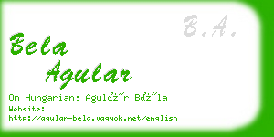 bela agular business card